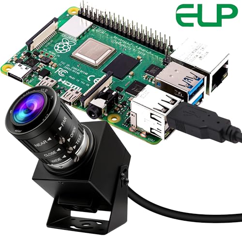 ELP Cámara USB de 48 MP - Cámara web con zoom manual para computadora y grabador láser - Zoom 3X de 0.142-0.394 in - Cámara de primer plano UVC USB2.0 para PC y Jetson Nano, RaspberryPi