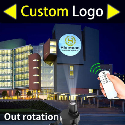 Proyector GOBO con logotipo LED de 120 W, Ip67, luz de efecto DJ impermeable, incluye GOBO de vidrio personalizado gratuito para proyectar imagen para hotel, empresa, tienda, boda,