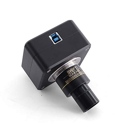 Swiftcam SC2503-CK Cámara de 25 megapíxeles para microscopios, con lente de reducción, kit de calibración, adaptadores Eyetube y cable USB 3.0, compatible con Windows/Mac/Linux