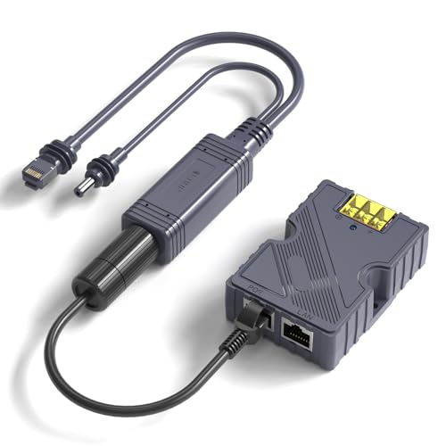 Starlink Mini Divisor PoE - SURVADV Starlink Mini Power Kit 12V, 150W DC 48V/3A Entrada GigE Pasiva y Protección ESD con Kit de Conversión Starlink, Adaptador Divisor RJ45 y DC para Mini Starlink