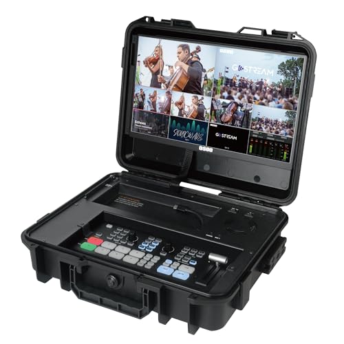 OSEE - Kit Todo en Uno de Mezclador de Vídeo Multicámara Profesional de Transmisión en Vivo Osee GoStream Duet con 4 Entradas HDMI y SDI en USB-C I/O con Monitor de 14 Pulgadas, Cable DC a Tipo C Incorporado