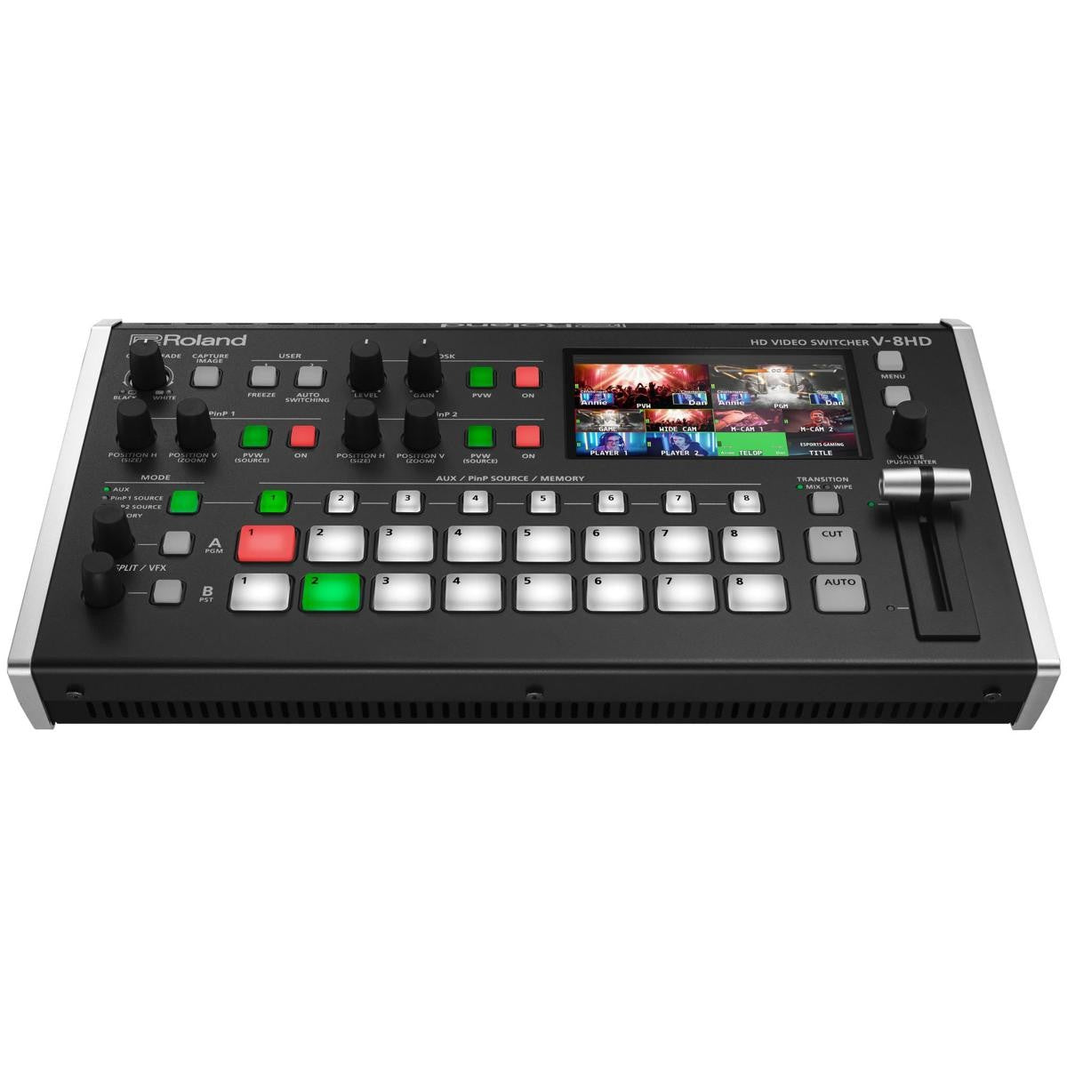Conmutador de vídeo HD Roland V-8HD de 18 canales con dispositivo de captura de vídeo n.° V-8HD K