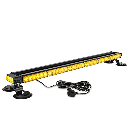 ASPL - Barra de luz estroboscópica de 98 cm, 78 LED 12V-24V doble cara, intermitente, de alta intensidad, luz estroboscópica con base magnética para seguridad
