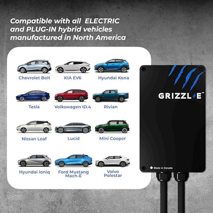 Grizzl-E Classic Connect 40A / 9,6 kW Nivel 2 EV, probado y certificado por UL, Energy Star, carcasa de metal para interiores y exteriores, estación de carga inteligente de pared para coche, NEMA 14 GRS-14-25J1772-B