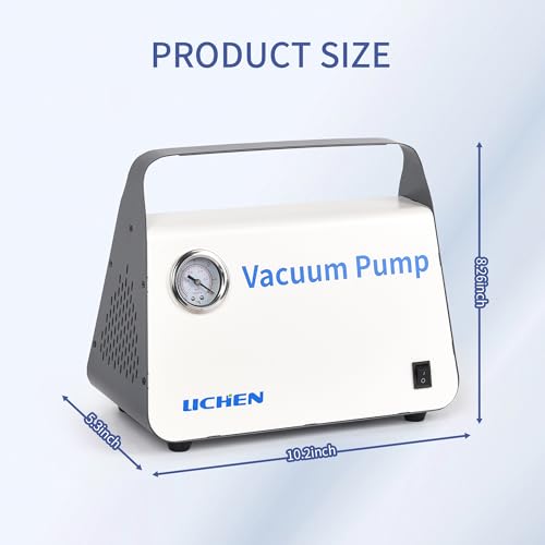 LICHEN Bomba de vacío de diafragma sin aceite, con caudal de 15 L/min con doble presión, portátil con kit de manguera para filtración de líquidos