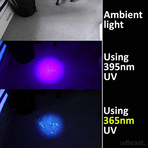 Nueva linterna UV de luz negra V3 de 365 nm – Alta definición ultravioleta – Alta potencia y largo alcance de grado profesional de haz mejor para uso profesional/comercial – Stock de Estados