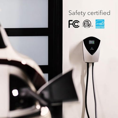 Lectron V-Box - Estación de carga para vehículos eléctricos de 48 amperios, potente cargador de nivel 2 (240 V) con enchufe NEMA 14-50/cableado, certificado Energy Star y ETL para vehículos eléctricos
