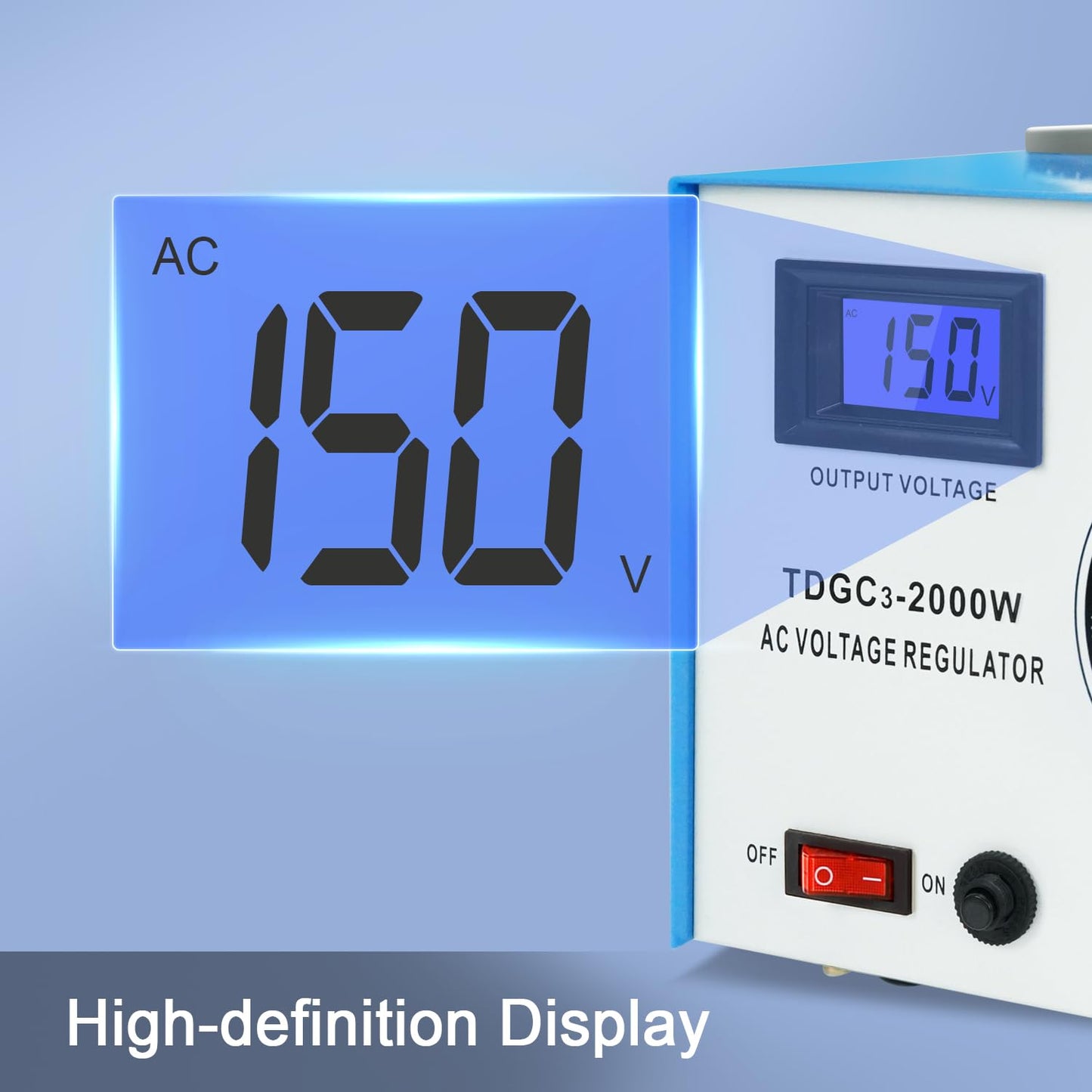 ZHENGXI Transformador Variac Variac de 2000 W Max 20 Amp, Regulador de Voltaje de Salida de 0-150 Voltios para Enchufe de EE. UU