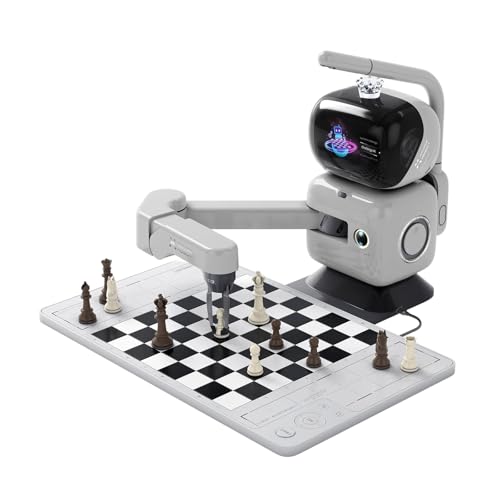 Robot de ajedrez AI RC3G-N con brazo robótico tablero de ajedrez electrónico para computadora, 25 niveles de IA, más de 1200 ejercicios, entrenador de final, reproducción de juegos clásicos