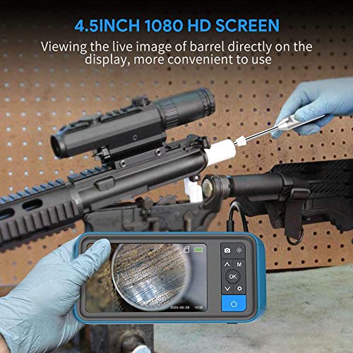 Teslong Boroscopio rígido para rifle, varilla de 0.2 pulgadas, cámara de limpieza de pistola de alcance digital, para armas de fuego de caza calibre .20 y más grandes, tubo de inserción de 26" NTG450H