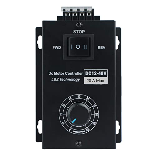 L&Z Controlador de velocidad del motor DC PWM 12-48V 20A Módulo de control de ajuste del motor de cepillo 960W 25kHz