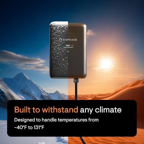 Cargador Enphase IQ EV 2 | Cargador inteligente de nivel 2 de 48A (hasta 11.5 kW, 240 V) | Wi-Fi + Bluetooth | Conexión directa | Certificado UL | Cable de 25 pies | NACS | Para interiores IQ-EVSE-NA-1060-0101-1120