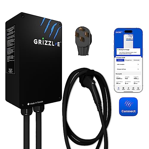 Grizzl-E Classic Connect 40A / 9,6 kW Nivel 2 EV, probado y certificado por UL, Energy Star, carcasa de metal para interiores y exteriores, estación de carga inteligente de pared para coche, NEMA 14 GRS-14-25J1772-B