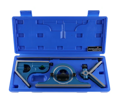 Juegos de escuadras combinadas 4R, E/M Accusize Industrial ToolsSKU: 0000-8101 Tamaño: 12", 4 piezas/juego, 4R (0000-8101)
