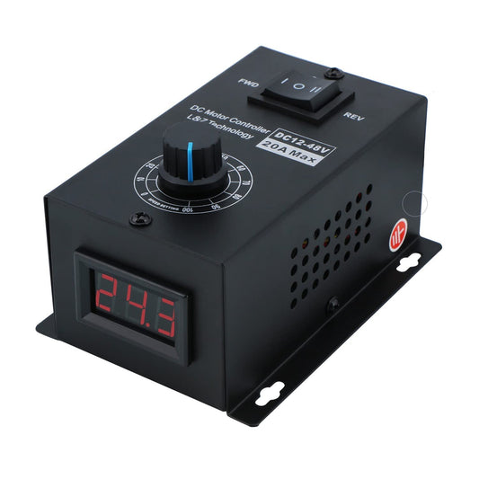 L&Z Controlador de velocidad del motor DC PWM 12-48V 20A Módulo de control de ajuste del motor de cepillo 960W 25kHz