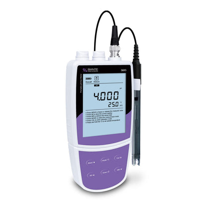 Medidor portátil de iones de pH Bante 320 | Medidor de iones portátil | Contiene modos de medición de pH, ORP e iones | Precisión ± 0.002 pH, ± 0.2 mV, ± 1% F.S. | 500 juegos de almacenamiento de datos