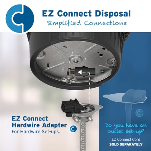 InSinkErator Power ‎80020-ISE - Eliminador de basura de 1 HP, serie Power EZ Connect, triturador de residuos de alimentos de alimentación continua, color negro