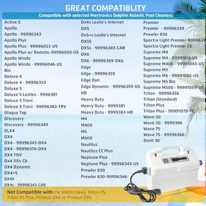 9995678 Fuente de alimentación con cable de repuesto para Dolphin Nautilus CC Plus, Premier, Apollo, Bio, Deluxe 5, DLX4, DX4, DX4S, DX5S, DX6, Edge, HD, M400, Neptune Plus, Prowler 830, Supreme M4 M5, Triton Plus, Wave 50 75 - 9995678-US-6