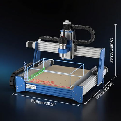 Genmitsu PROVerXL 4030S - Máquina enrutadora CNC con husillo de 710 W, fresadora CNC de escritorio de 3 ejes mejorada para madera, metal, acrílico, rieles lineales de alta precisión, altura Z de 5.118 in, control de aplicación inalámbrico #584167051