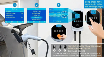 Cargador para vehículos eléctricos GBT de China con función DLB, aplicación Wi-Fi RFID, 11 kW trifásico, retardo de 1 a 15 horas