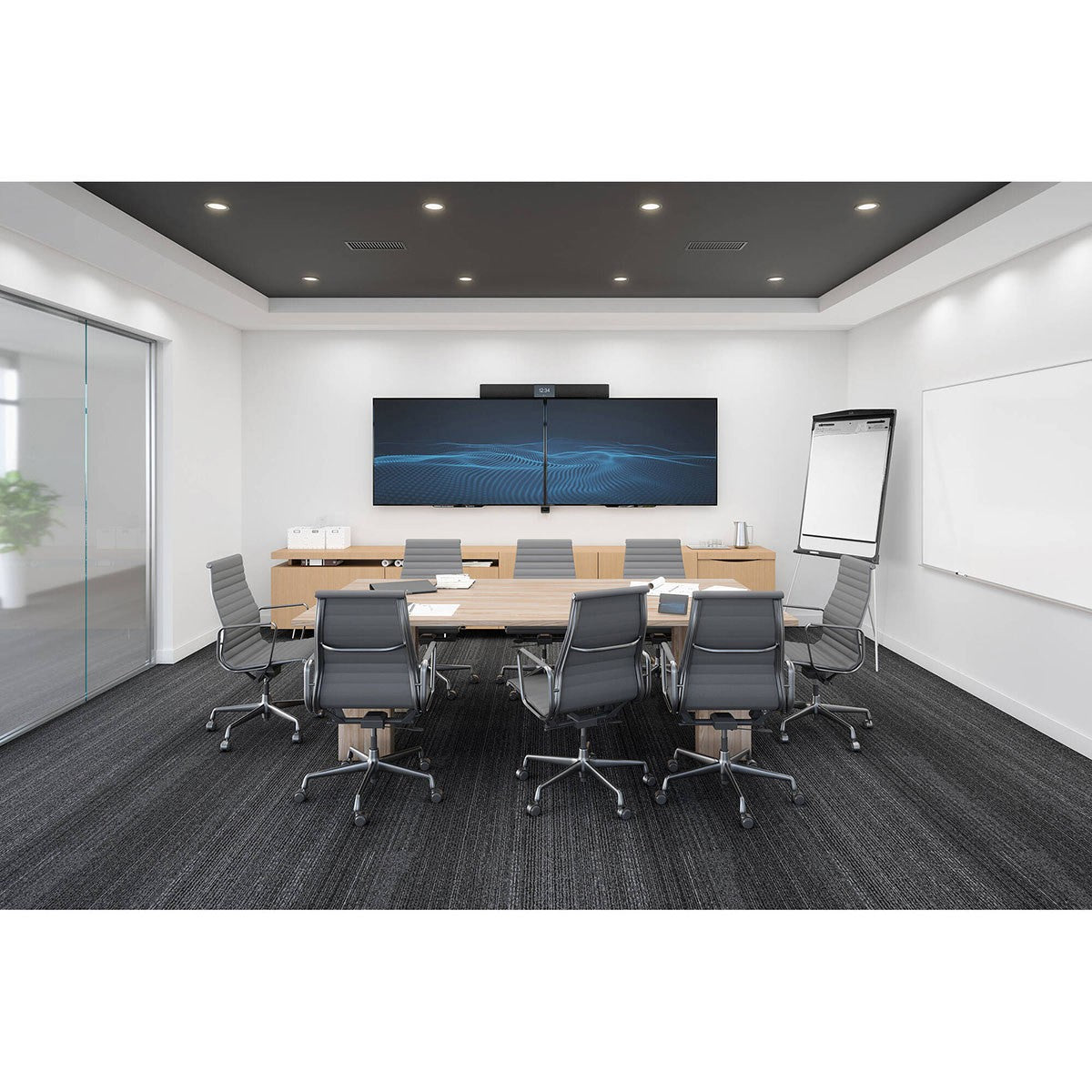 Sistema de audioconferencia Nureva HDL200 para salas medianas de 18x18 pies, color negro. NUHDL200B