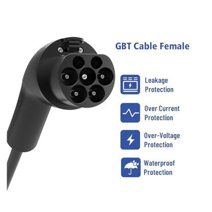 Cable de extensión del cargador de EV 7KW 11KW 22KW GBT Cable de carga EV macho GB/T para abrir el cable para la estación del cargador del vehículo eléctrico (1Phase 32A 7KW 12M)