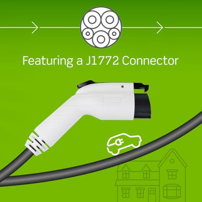 Leviton EV40P Cargador inteligente EV de nivel 2 con Wi-Fi, 40 A, salida de 9.6kW, cable de 25 pies, NEMA 14-50P, estación de carga EV para enchufe interior/exterior, compatibilidad con My Leviton