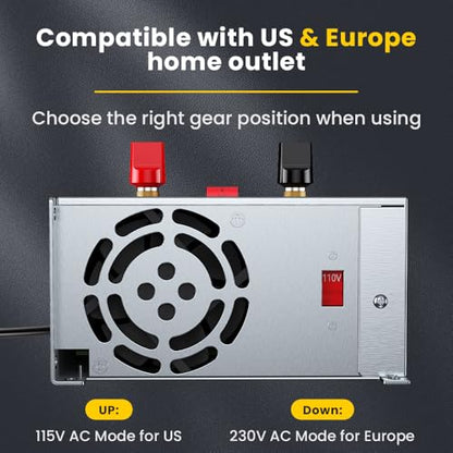 Anbull 800W SMPS 110V AC a 12V DC Convertidor Adaptador de fuente de alimentación,110V a 12V Convertidor 800W Transformador