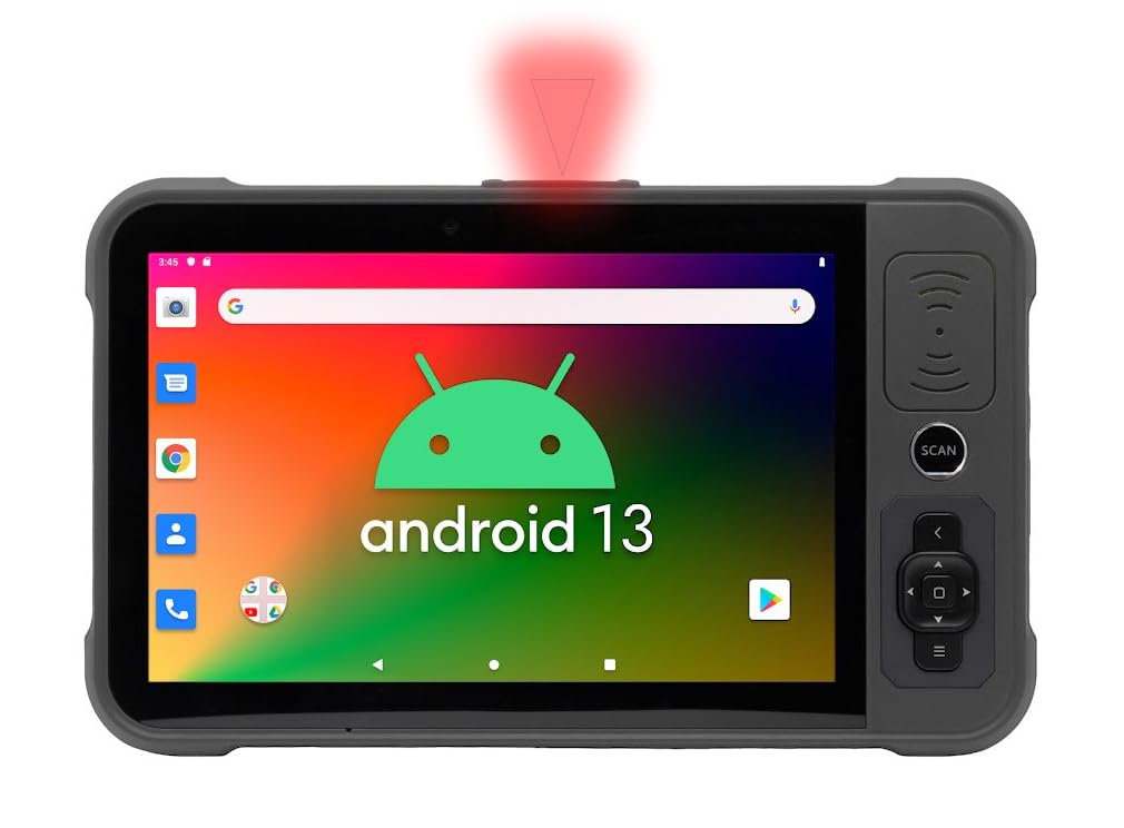 Chainway P80 - Escáner de código de barras para tableta Android, lector de código Zebra 2D/1D/QR, Android 13, WiFi, GPS, NFC, Bluetooth, inalámbrico, resistente, batería de 8700 mAh para todo el día