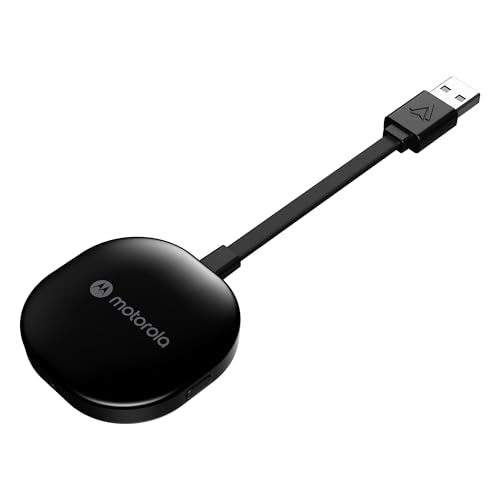 Motorola Sound MA1, el único adaptador inalámbrico autorizado para automóvil Android Autorizado por Google, teléfono inteligente a pantalla, accesorios de coche de puente inalámbrico, USB tipo A