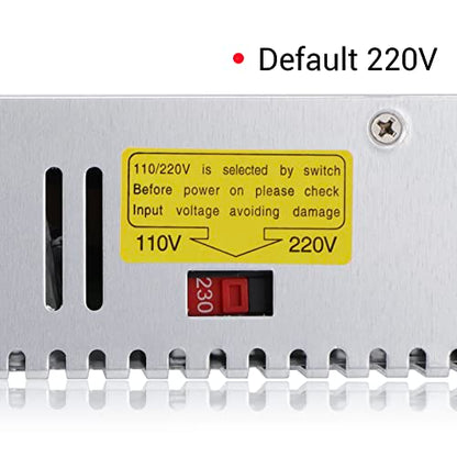 DROK - Fuente de alimentación de 24 V, CA 110 V/220 V a CC 0-24 V, 20 A 480 W, adaptador ajustable variable regulado 5 V, 12 V, 24 V, voltaje, transformador LED de voltaje de conmutación de 20 A,