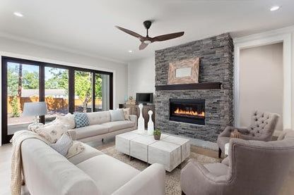 Haiku Home L Series 52" Smart Ceiling Fan, Wi-Fi, Indoor, LED Light, Caramel/White, Works with Alexa