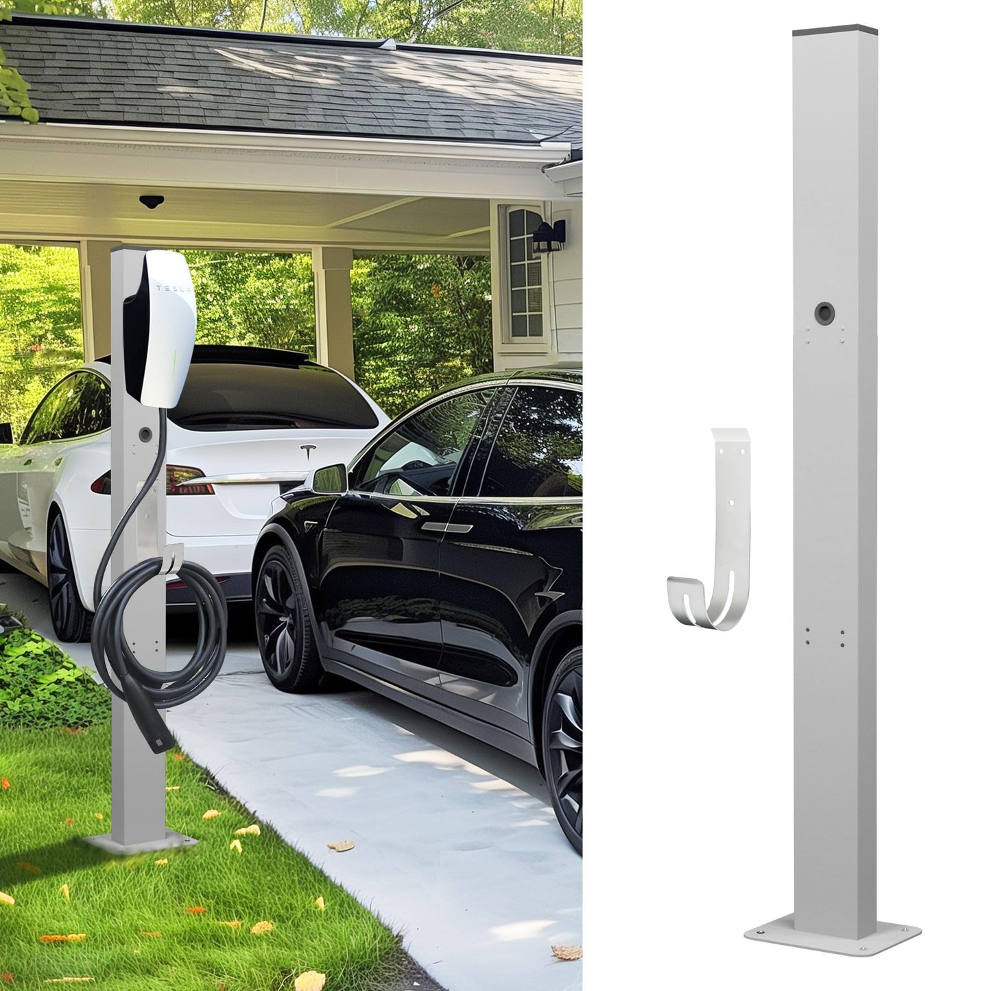 Tesla Charger Pedestal al aire libre EV cargador soporte con soporte para estación de carga EV astilla