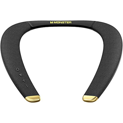 Monster Boomerang - Altavoces Bluetooth con banda para el cuello, con 15 horas de reproducción, sonido estéreo 3D de alta fidelidad, baja latencia, micrófono integrado, IPX5 impermeable para usar en