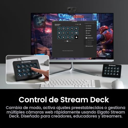Insta360 Link 2C Pro - CINSABPB-S-B Cámara web 4K para PC/Mac, sensor de 1/1.3", baja luz, marco automático, HDR, micrófonos direccionales con cancelación de ruido, compatible con Stream Deck, Zoom, equipos
