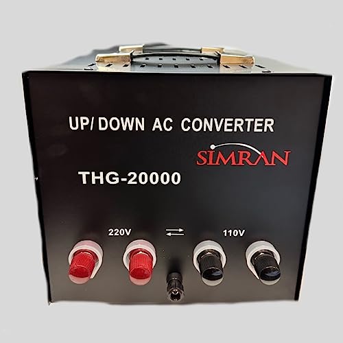 Simran THG-20,000 convertidor de voltaje, transformador de potencia elevador y descendente para conversión de 110 voltios, 220 voltios, 240 voltios (20000 vatios)
