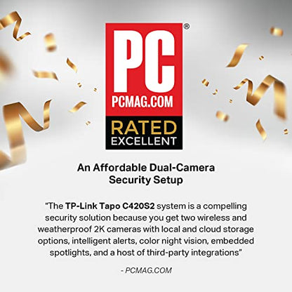 TP-Link Tapo 2K QHD Sistema de cámara de seguridad inalámbrica para exteriores, batería de hasta 180 días, visión nocturna a color con sensor de luz estrella, detección de