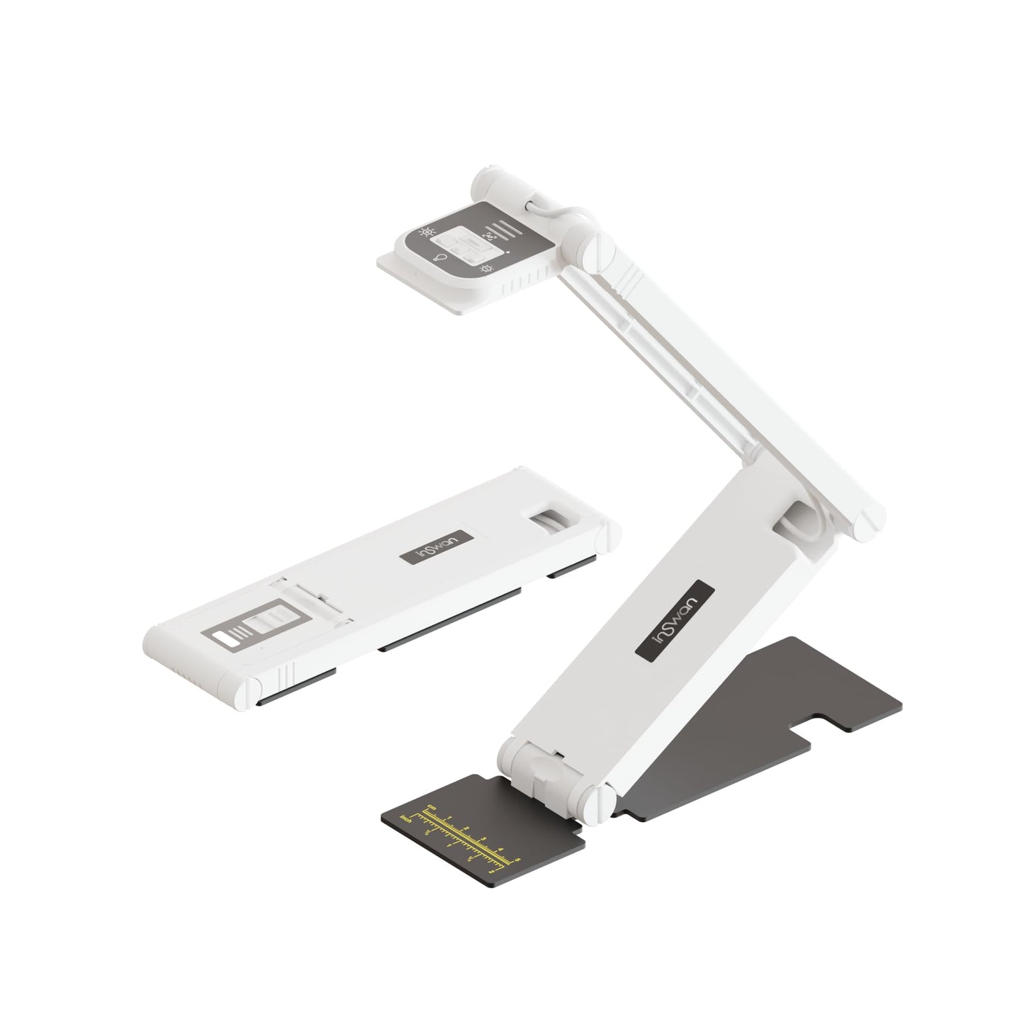 INS-Flip 4 4K USB Cámara portátil de documentos, cámara web/visualizador, 13MP Ultra HD, diseño plegable, enfoque automático, micrófono, LED, compatible con Mac OS, Windows, iPad, Chromebook