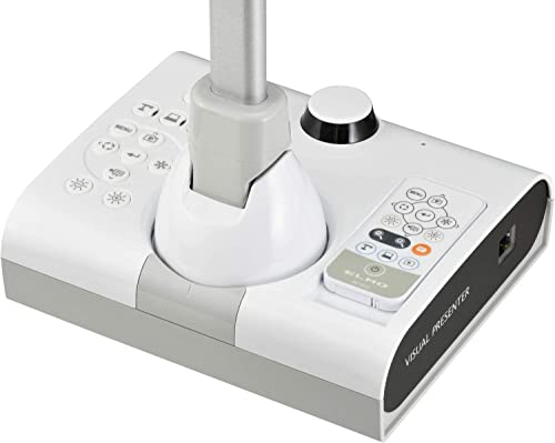 Elmo Presentador visual STEM-CAM modelo 1379 TT-12W, cámara de documentos con zoom de 192x (12x óptico/16x digital), sensor CMOS de 1/2.3", 3.4 megapíxeles, 30 fps, entrada y salida HDMI, RGB, USB