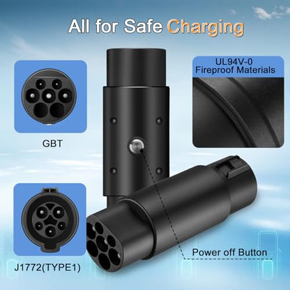 Conector de cargador EV Tipo 1 a GBT Adaptador de carga de vehículo eléctrico SAE j1772 a GB/T Adaptador de carga EV (J1772 a GBT Modelo 2)