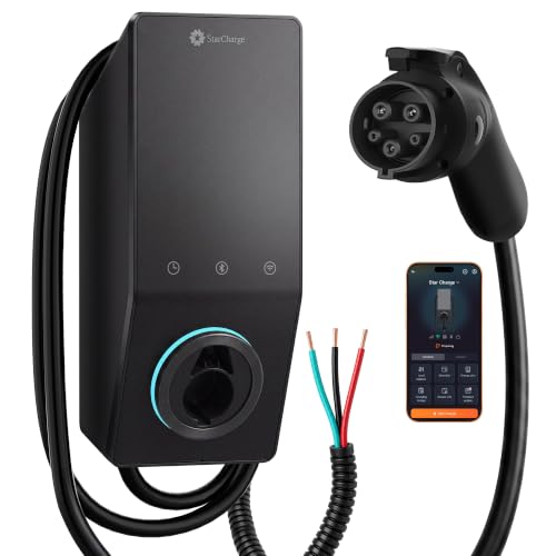 StarCharge - Cargador EV de nivel 2, 50 amperios 240 V J1772 cableado - Juno1772-50H