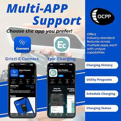 Grizzl-E Mini Connect - Cargador portátil para vehículos eléctricos (EV) de nivel 1-2 de hasta 40 amperios, certificado UL, estación de carga rápida para automóvil eléctrico para interiores y