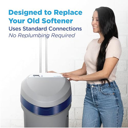 EcoPure EPH130 Suavizador de agua y sistema de filtración para toda la casa - Diseño 2 en 1 para agua blanda y agua potable de mejor sabor, tecnología AutoSense AI