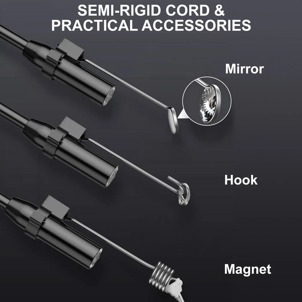 Hanmatek IE01 Cámara endoscopio Industrial pantalla de 4,3 pulgadas HD1080P IP67 impermeable 8 LED boroscopio de inspección de luz para reparación de tuberías de automóviles
