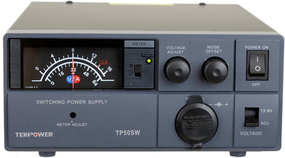 TekPower TP50SW 50 Amp 13.8V Fuente de alimentación de CC analógica con enchufe de cigarrillo