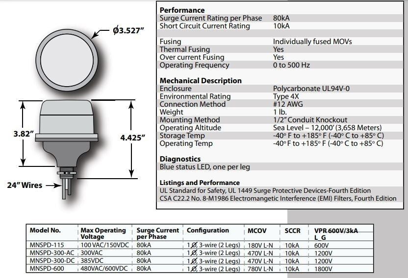 Dispositivo de protección contra sobretensiones MidNite Solar MNSPD-300-DC DISTRIBUIDOR AUTORIZADO
