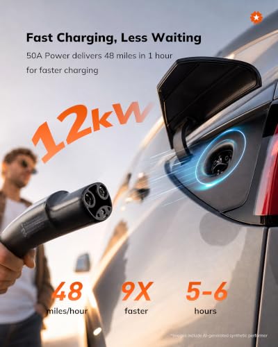 StarCharge - Cargador EV de nivel 2, 50 amperios y 240 V NACS cableado - JunoNACS-50H