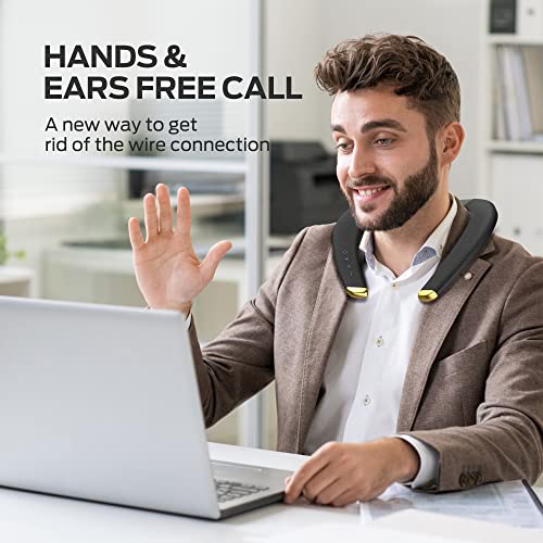 Monster Boomerang - Altavoces Bluetooth con banda para el cuello, con 15 horas de reproducción, sonido estéreo 3D de alta fidelidad, baja latencia, micrófono integrado, IPX5 impermeable para usar en