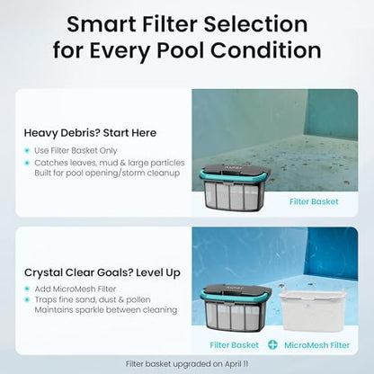 AIPER Scuba X1 - Robot de piscina inalámbrico con potente succión, doble filtración y base de carga inalámbrica, limpieza de suelo/pared/línea de flotación, tiempo de funcionamiento de 185min Aiper Actualización T1 OTA