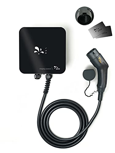 Juice Charger Me, Estación de Carga para Coche Eléctrico Premium Wallbox 11KW y Wallbox 22KW, Compatible con Cable de Carga Tipo 2, Vehículos Eléctricos, Fácil Instalación, Resistente al Agua y a los Golpes, RFID ‎EL-JCME11